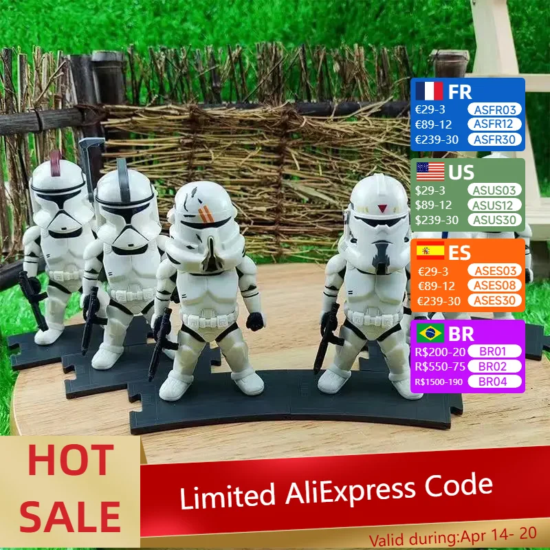 Star Wars 6 White Soldier Figure Toy Stormtrooper Ornament Model Doll Car Ornament Complete Collection Decorative Gift