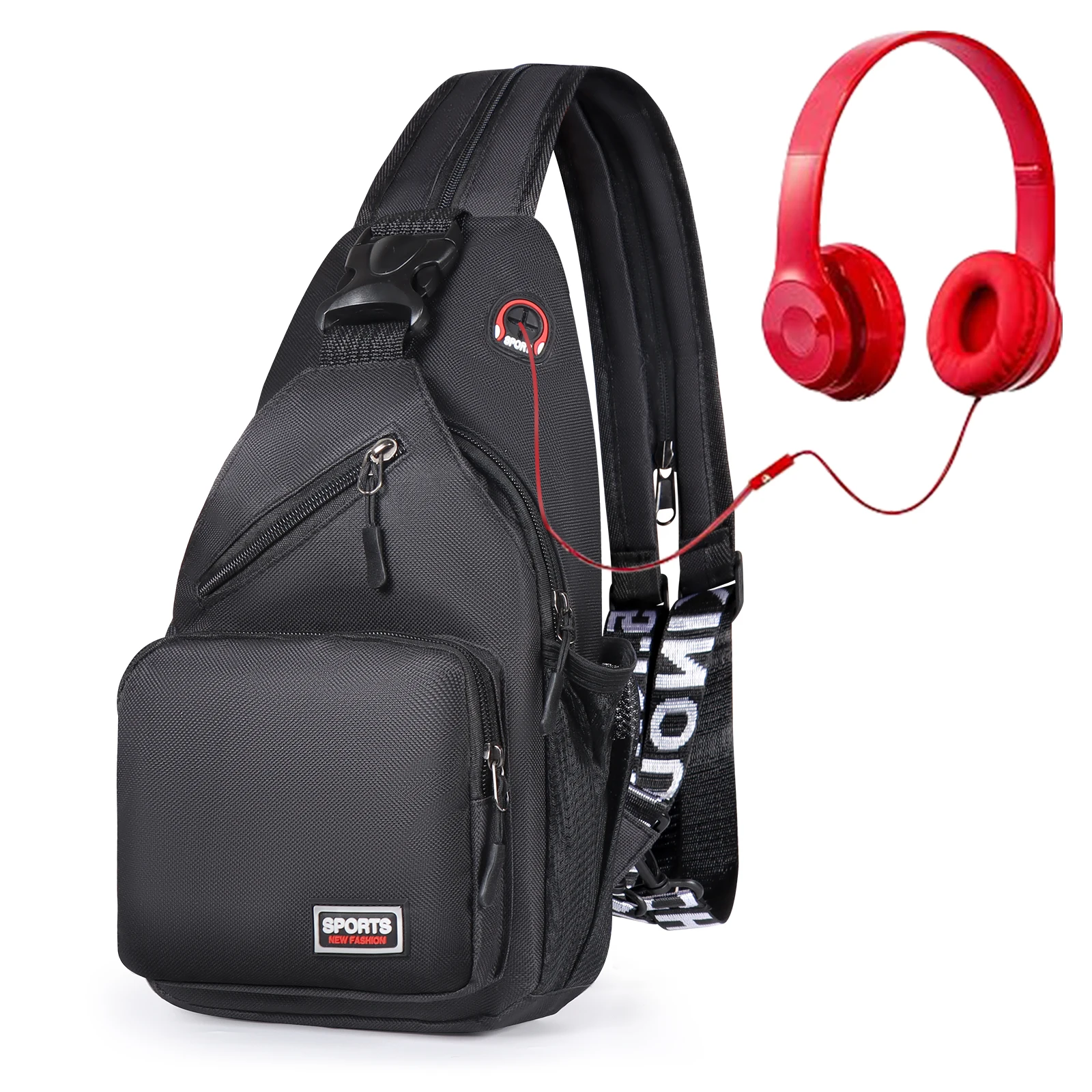 Bolso de pecho Geestock con orificio para auriculares, mochila pequeña para mujer, mochilas multifuncionales, bolso cruzado para mujer, bolso con cinturón