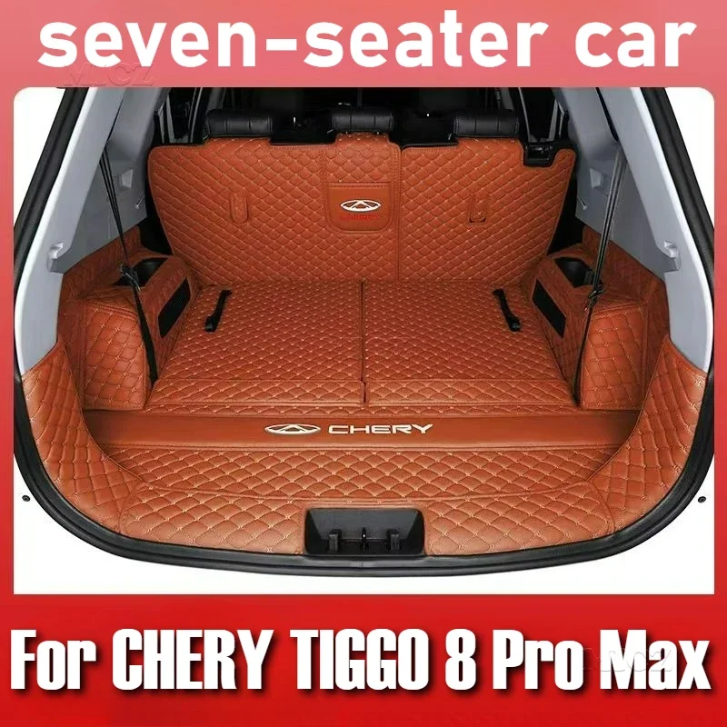 

Для CHERY TIGGO 8 Pro Max 2023 2024, семиместный коврик для багажника автомобиля, кожаный водонепроницаемый напольный коврик, полностью окруженный