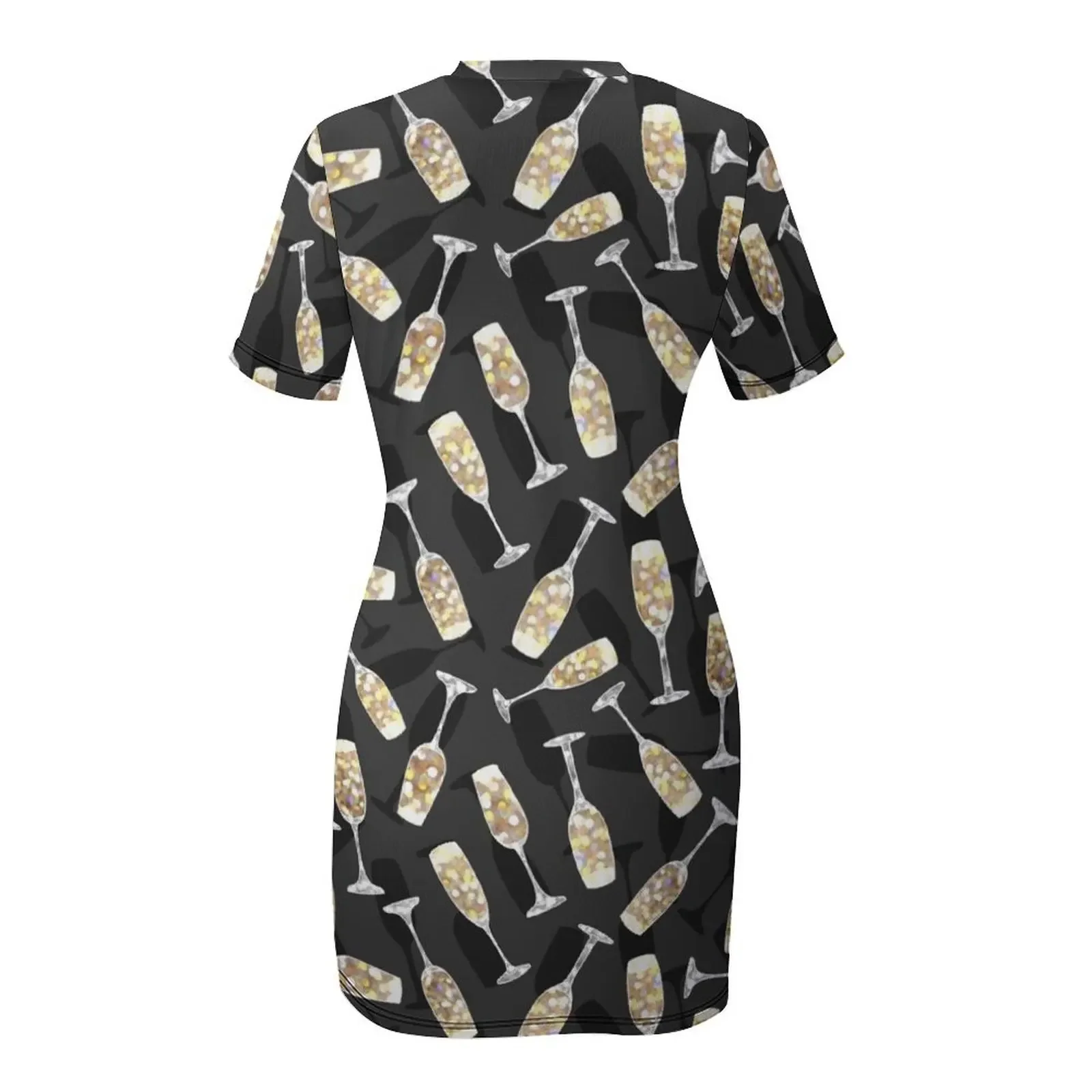 Abito Elegante a Maniche Corte con Gonna a Palloncino, Vestito Chic per Matrimoni e Serate