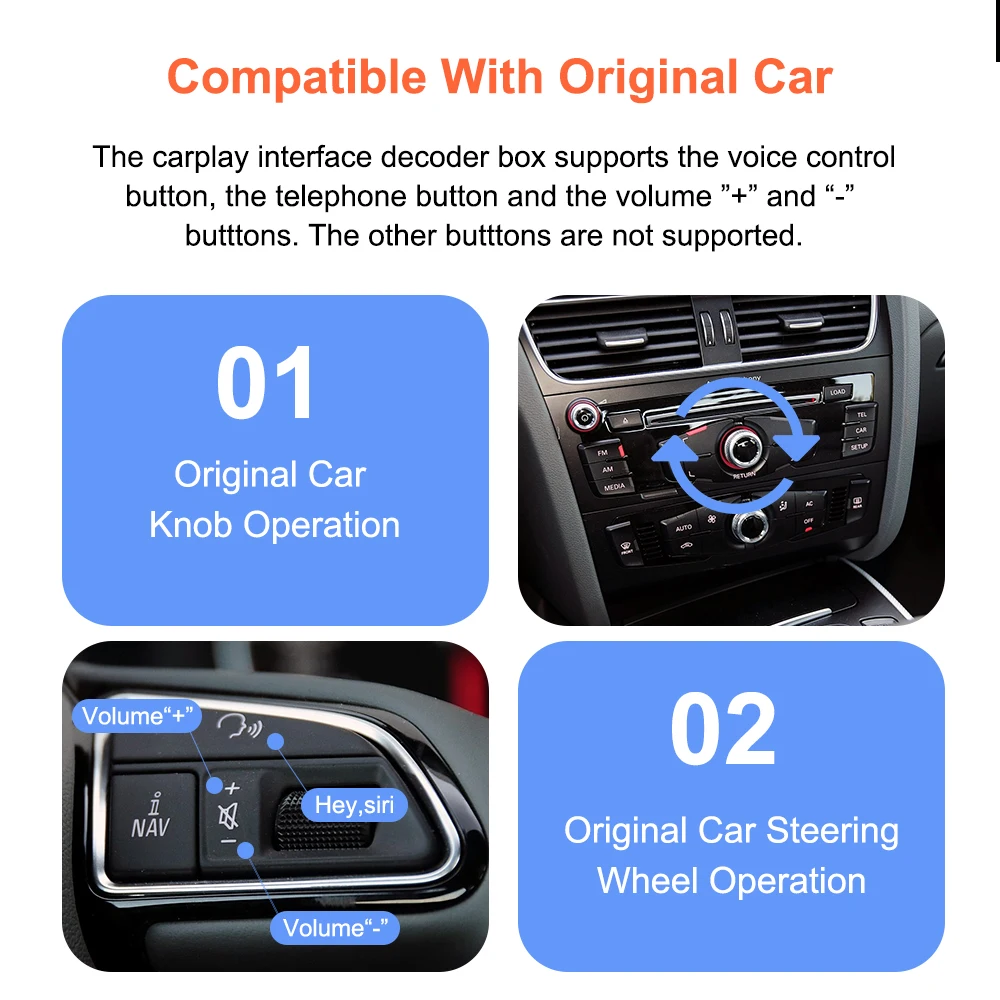 Bonroad OEM Bildschirm-Upgrade-Schnittstelle für Audi A4 B8 A5 Q5 2009-2015 Audi Concert Symphony Carplay Android Auto Modul Smart Box – Detail 8