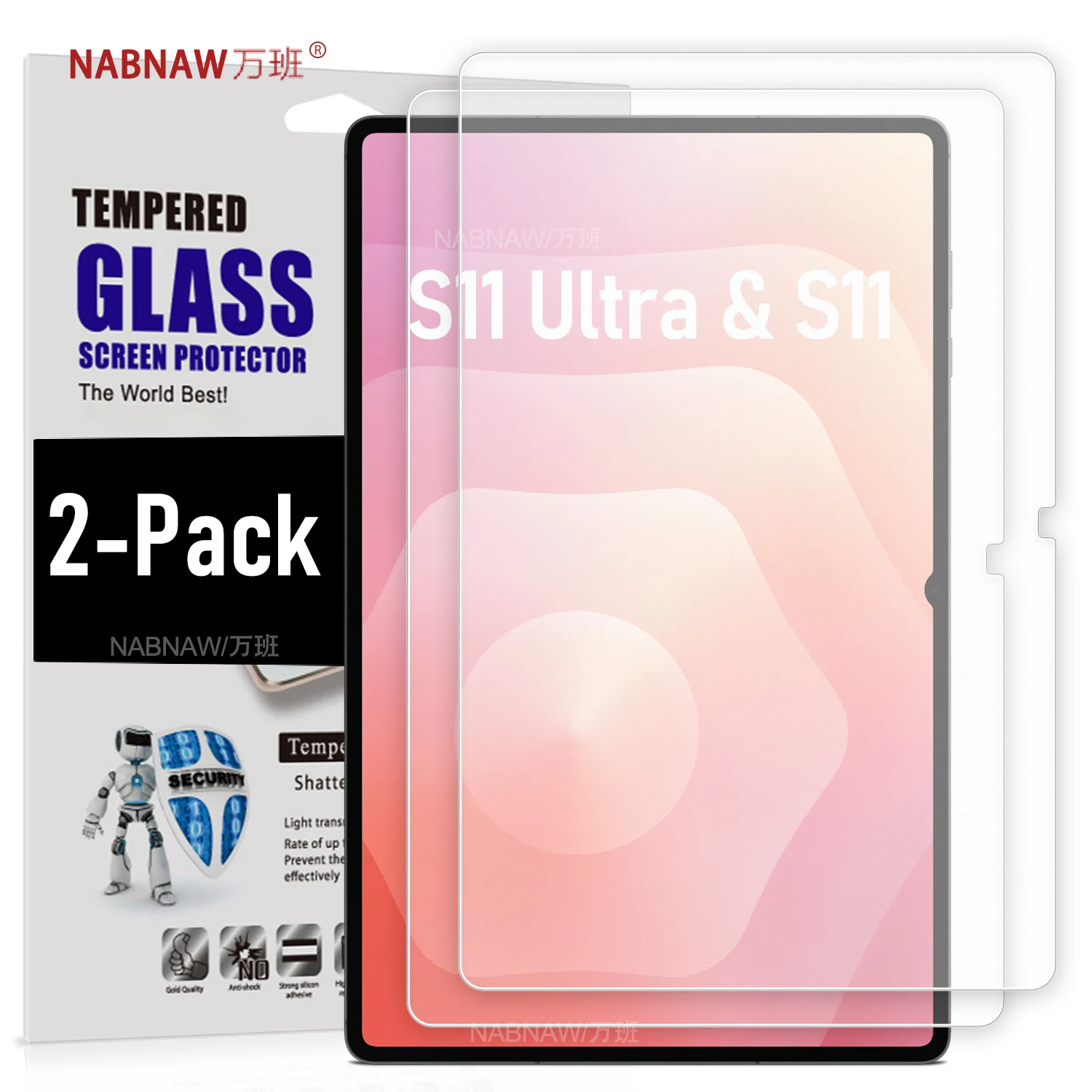 For Samsung Galaxy Tab S11 Ultra HD Tempered Glass Film Screen Protector On Samsung Galaxy Tab S11 5G Scratch Proof Cover 2-Pack