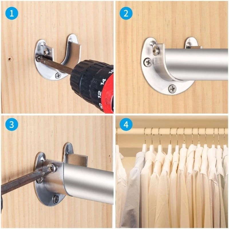 2PCS Closet Rod Cham