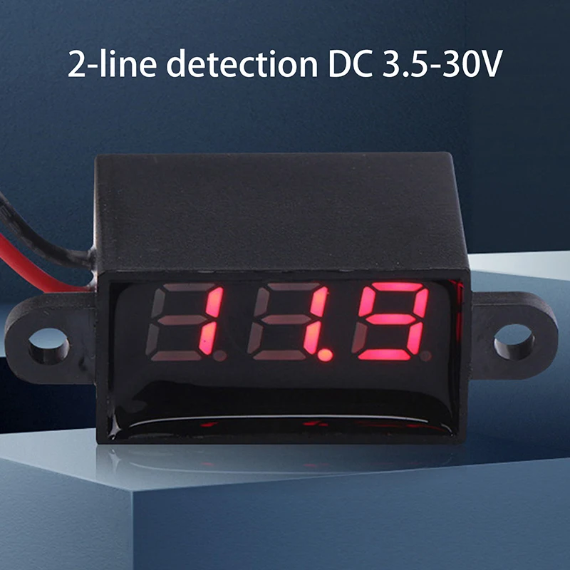 DC 3.0V-30.0V Digital Car Voltmeter Automotive Voltage Meter Waterproof 12V LED Display Voltage Monitor Tester Motorcycle Car