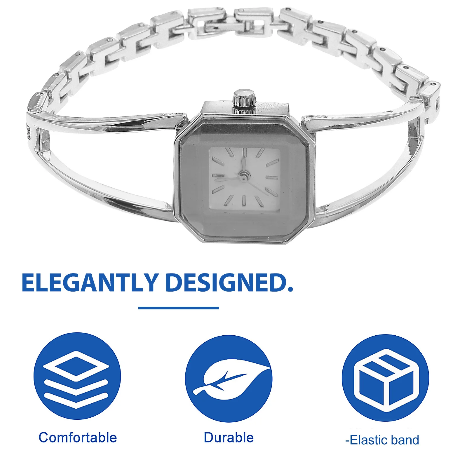 

Women Quartz Wristwatch Fashion Elegant Design with Roman Numerals Perfect Gift for Her Silver Black Dial Roman Dial Wristwatch