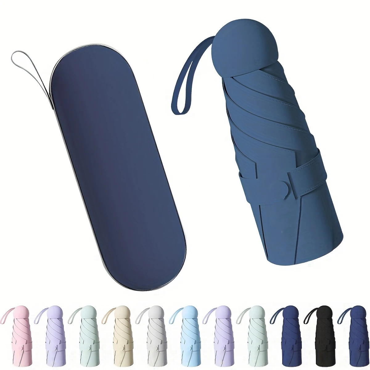 Mini Travel Umbrella with Box, Lightweight Portable Manual Opening