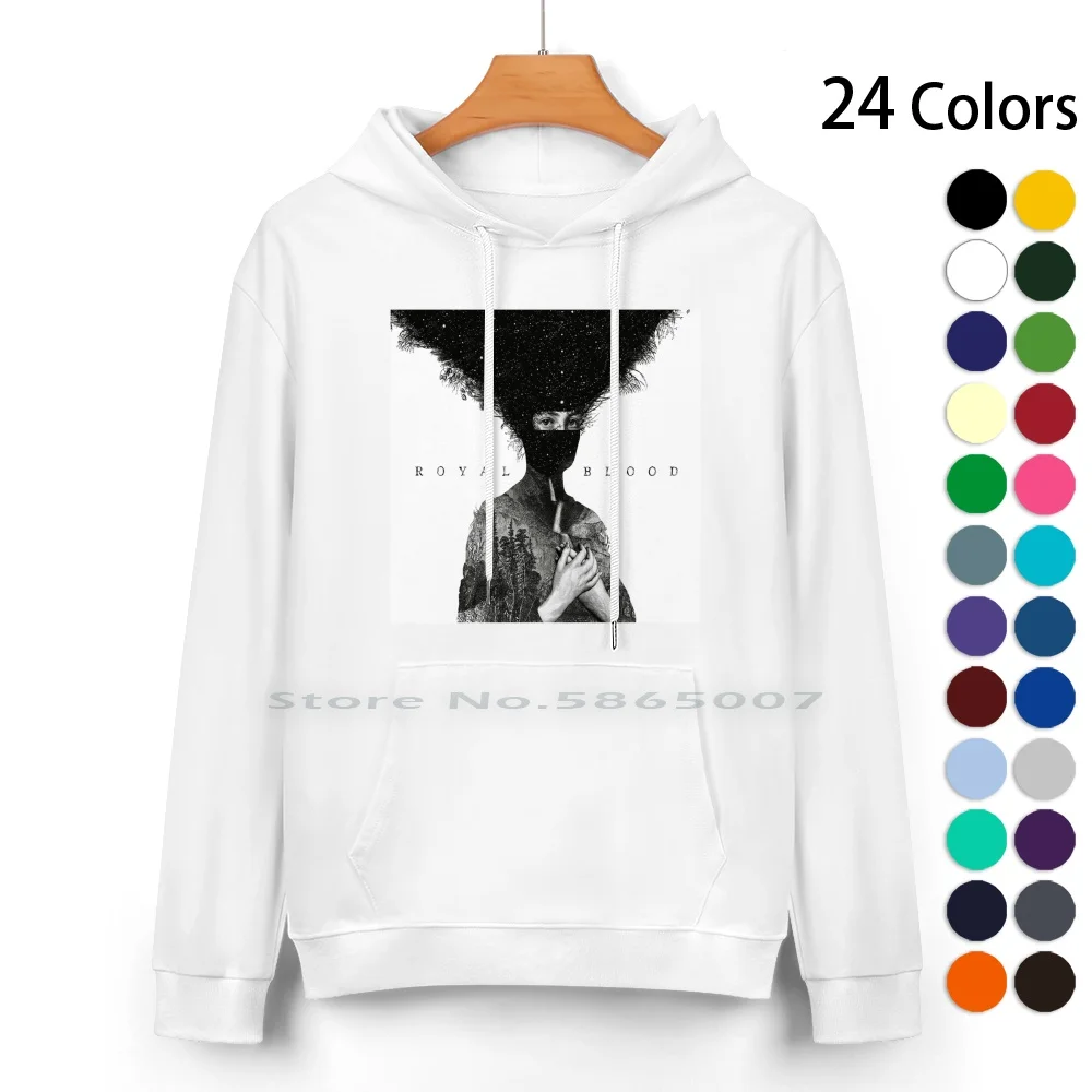 Royal Blood-Album Cover Pure Cotton Hoodie Sweater 24 Colors Royal Blood Hindutimes 100% Cotton Hooded Sweatshirt For Women Men