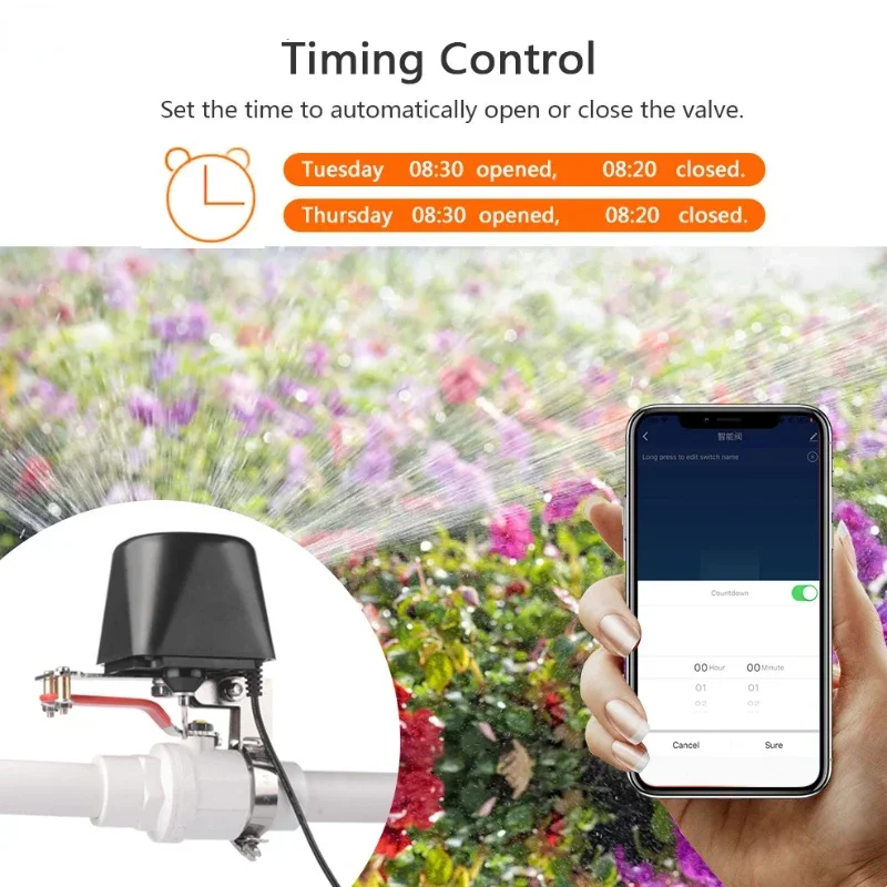 Tuya WiFi Smart Water Valve Gas Valve Timing Control Garden Smart Faucet for Water Support Alexa Google Assistant Smartlife APP