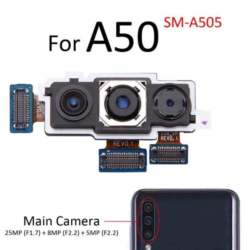 Back Front Facing Selfie Main Camera Flex Cable For Sam A30 A40 A50 A60 A70 A80 A90 5G Repair Parts Front Flex Cable