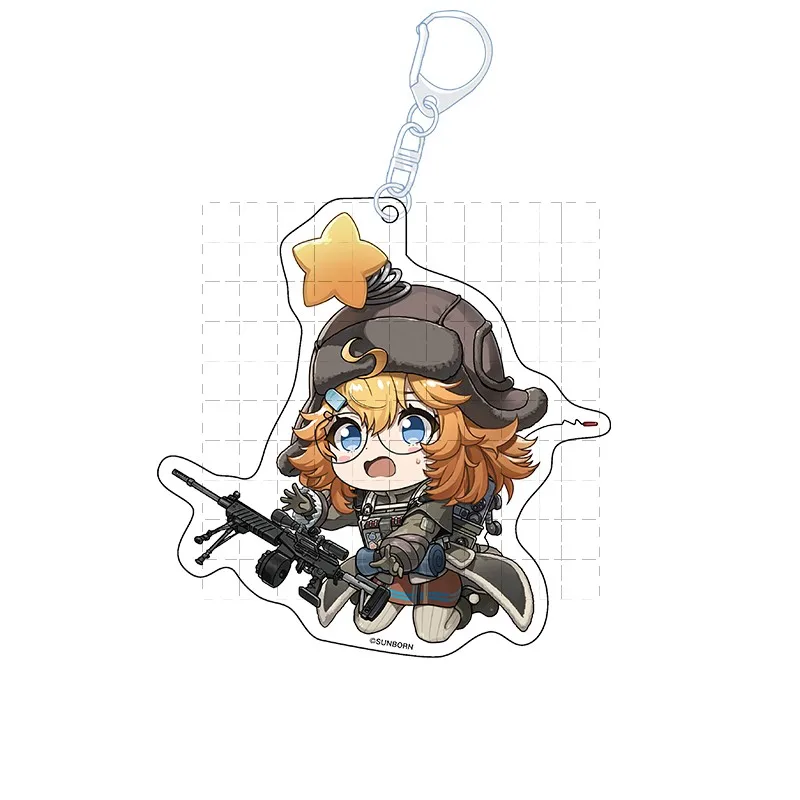 Game Girls Frontline Keychain Doll Anime RO635 M4A1 M16A1 UMP45 UMP9 Acrylic Keyring Pendant for Gift view 4