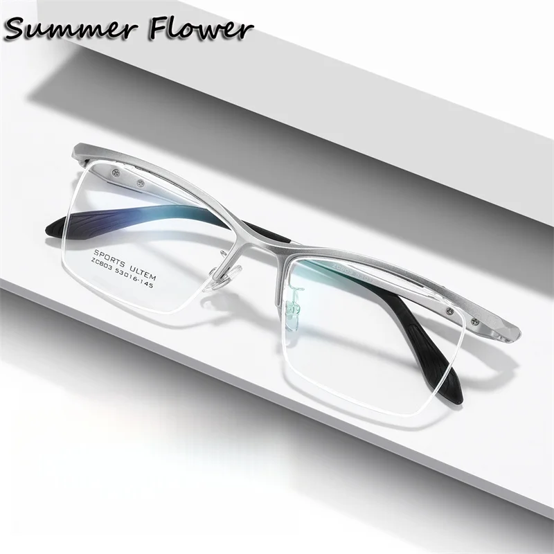 

Oversize Man Sport Gasses Semi Rim Eyewear Fashion Gafas Myopia Recipe Prescription Spectacle Eyeglasses for Man
