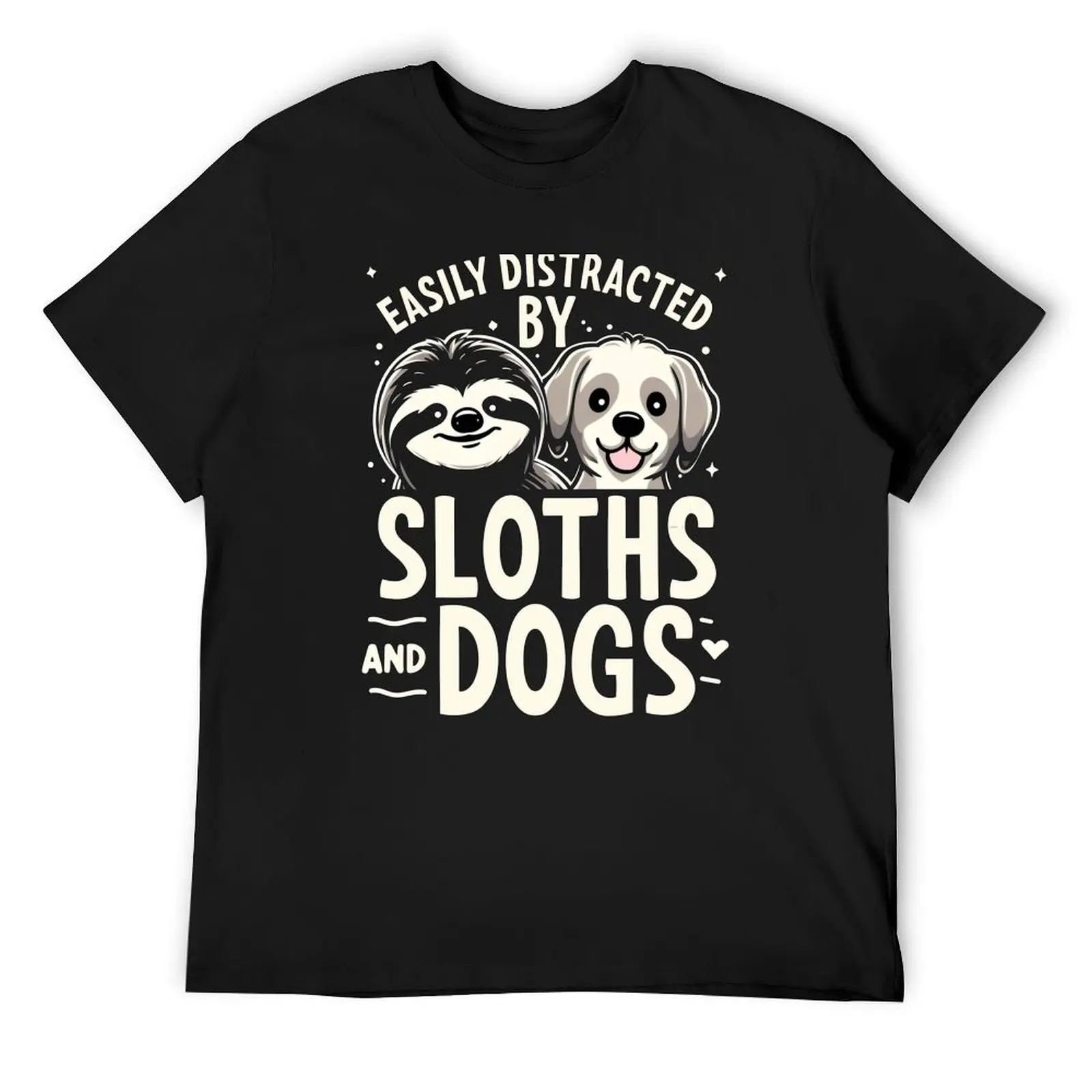 

Easily Distracted By Sloths And Dogs T-Shirt graphic shirts cute tops custom t-shirts mens clothes