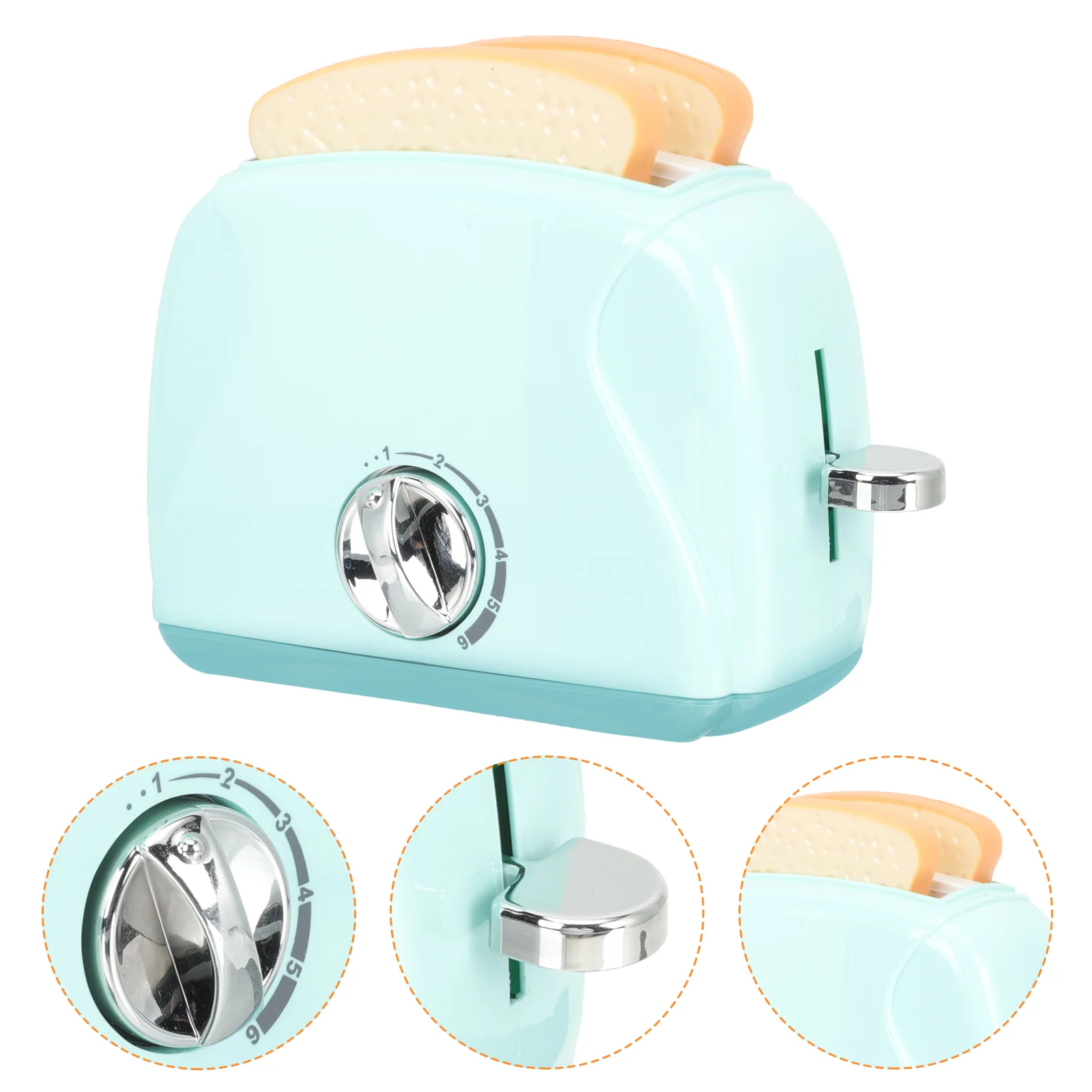 Bread Machine Toy Toaster Compact Size Kitchen Appliances for Kids Plastic Cute Pretend Play Mini Craft Gift Improves