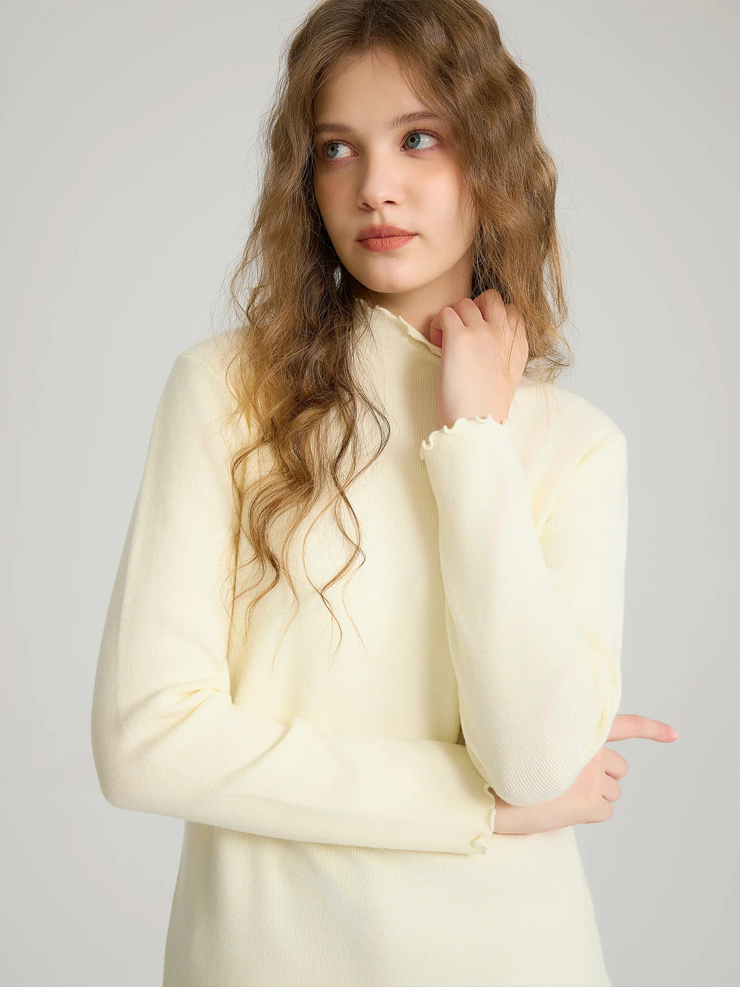 

Slim Fit Knitted Sweater Women's f High Collar Base Layer irt Wood ain 2025 New Autumn Winter Faion Ladies' Kni...