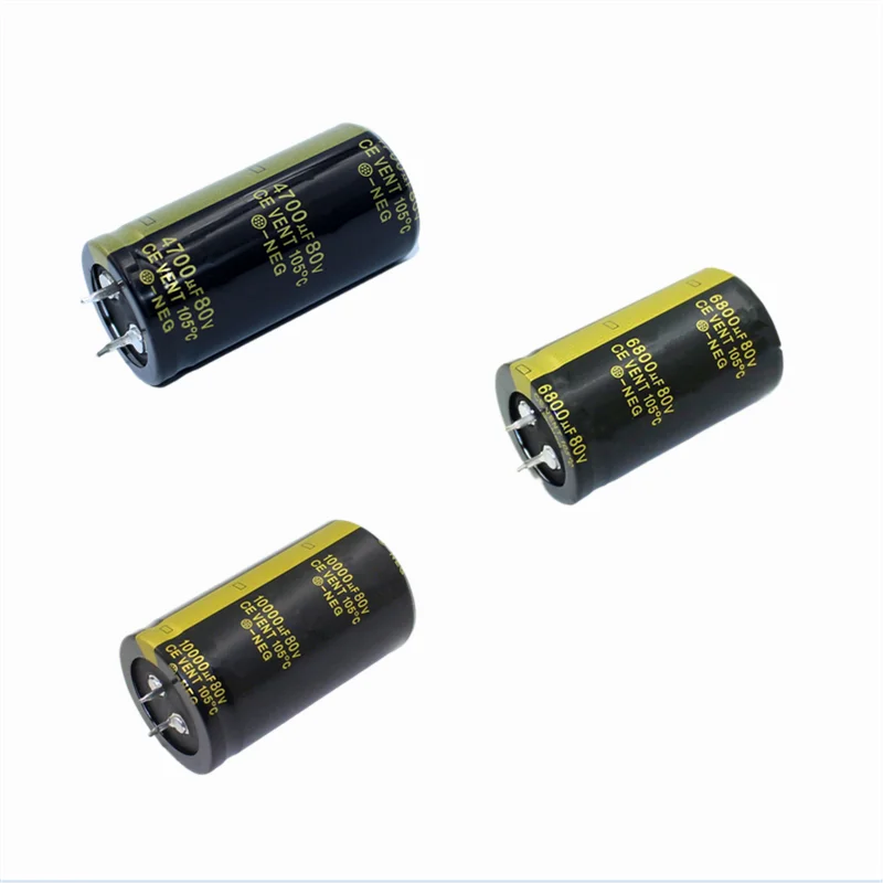 1-10Pcs 80V 3300UF 4700UF 6800UF 10000UF Audio Electrolytic Capacitor  For Audio Hifi Amplifier High Frequency Low ESR Speaker