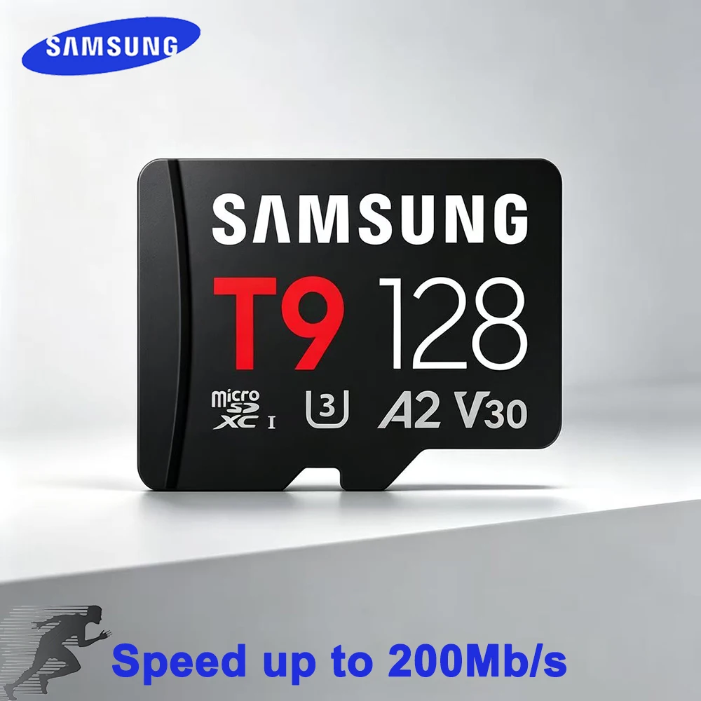 

Samsung Micro SD Card T9 UHS-I microSDXC 128GB 256GB 512GB Speed up to 200M Flash Memory Card U3 V30 A2 for Tablet Drone Switch