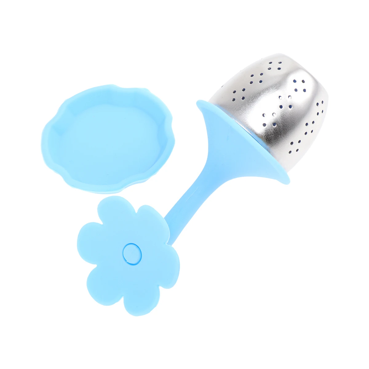 

Novelty Flower Shaped Tea Infuser Made of Food Grade Silicone Compact Strainer for Teacup Teapot Steeper Blue Tea Infuser