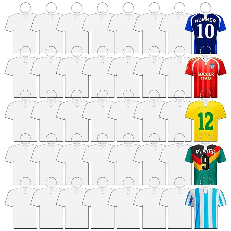 B84B-360PCS Sublimation Keychain Blanks Double Side Heat Transfer Blanks MDF Key Rings Football Sublimation Keychain Blanks