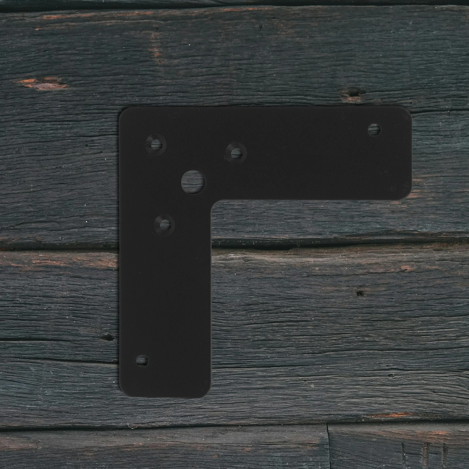 

4 Pcs Shaped Brackets 120x120mm Black Stainless Steel Heavy Duty Flat Corner Code for L Brackets Small Wood Metal Hardware