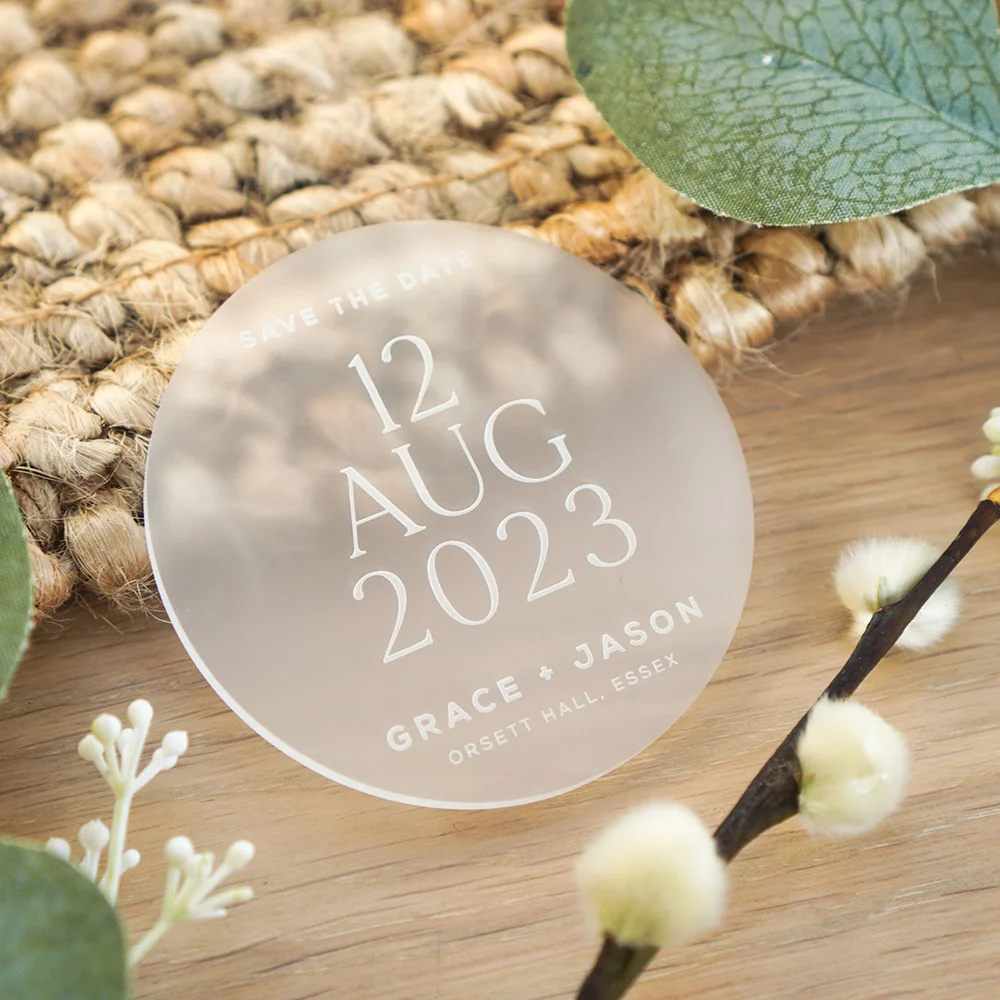 Personalized Acrylic Save The Date Cards Minimalist Wedding Seating Decor Custom Place Names Table Tags Invitations Modern Gifts