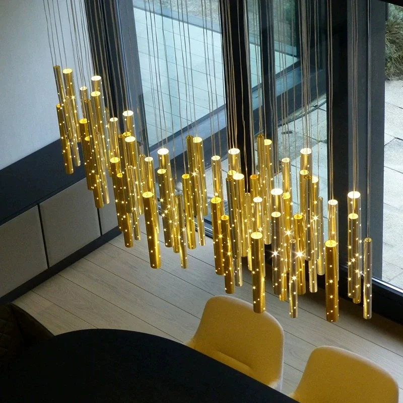 Modern Nordic Gold Silver Chandelier New LED Chandelier Dining Room Lighting Living Room Home Bar Staircase Pendant Lighting