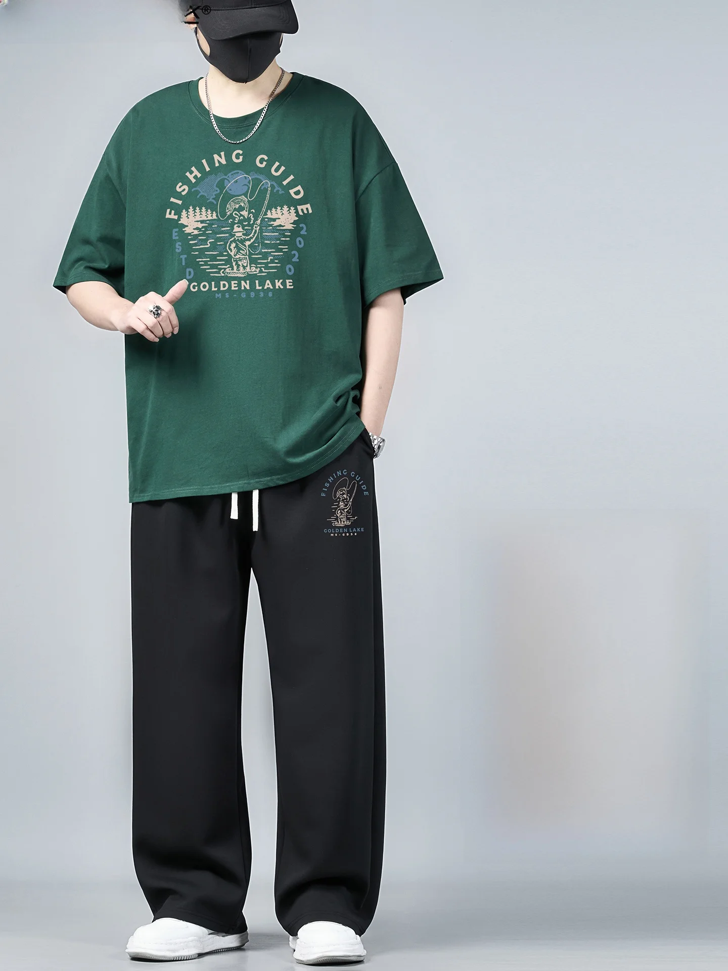 ensemble-de-sport-grande-taille-pour-hommes-t-shirt-a-manches-courtes-coupe-ample-vetements-decontractes-pour-adolescents-melange-coton-et-polyester-confortable