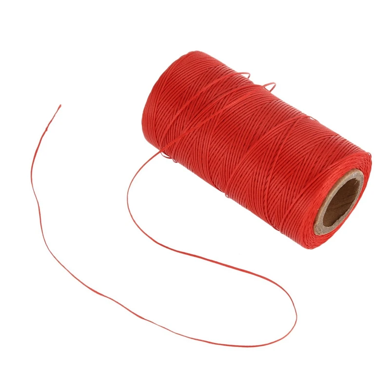 2X 260M 150D 1MM Leather Sewing Waxed Wax Thread Hand Needle Cord Craft DIY New Color:Red & Gray