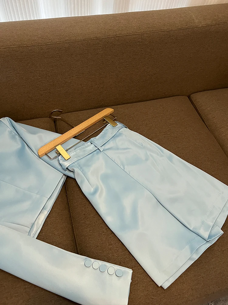 

Зимний костюм Faion ort Set Jaet And orts Женский яркий атласный комплект из двух предметов Star Sle ort Length European Sle