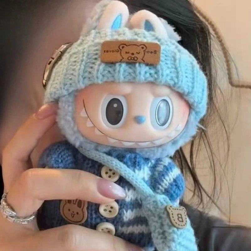 17cm 귀여운 미니 플러시 인형 옷 액세서리 한국 Kpop 엑소 라부부 아이돌 인형 스웨터 의류 DIY 어린이 소녀 선물