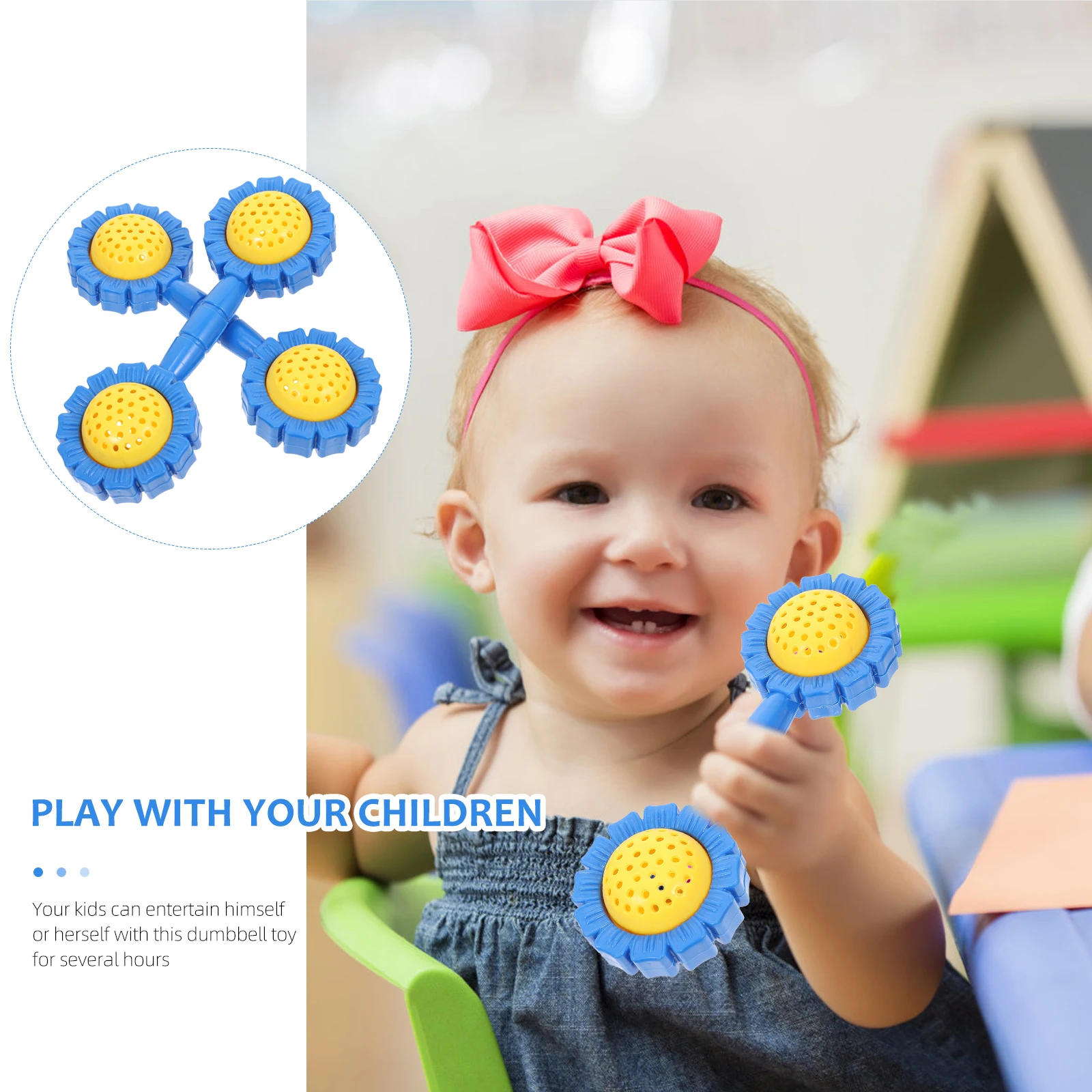 

2pcs Plastic Cartoon Dumbbell Adorable Gymnastics Training Tool Creative Vocal Dumbbells Stage Performance Props