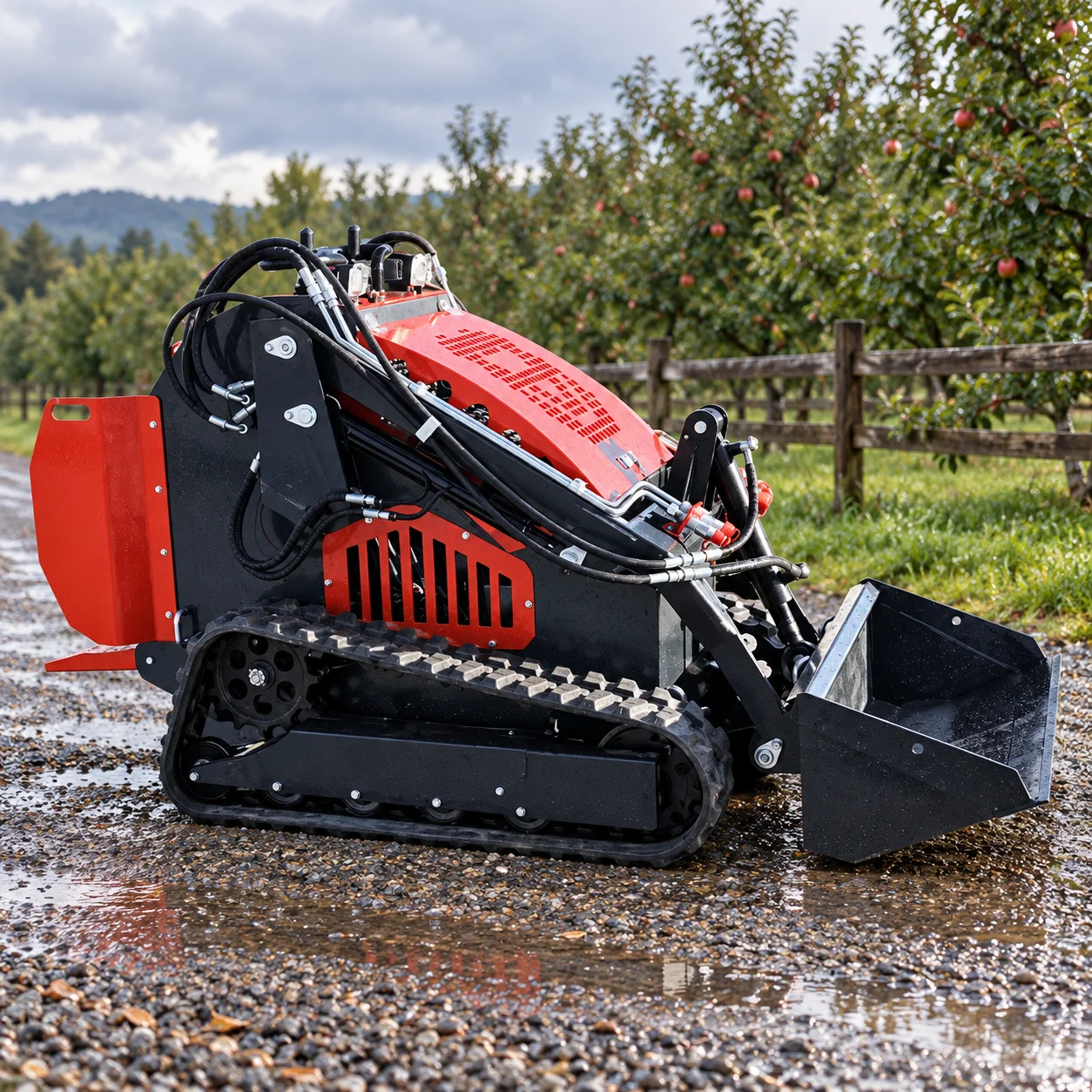 Tracked Mini Skid Steer Loader for Landscaping, Ground Preparation and Material Handling on Small Job Sites