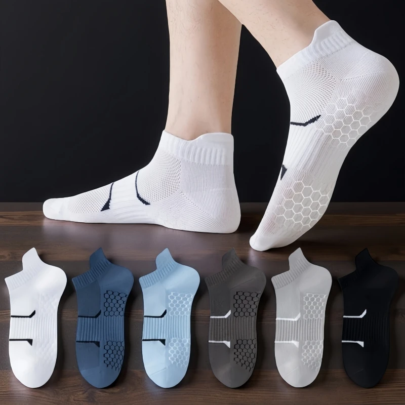 

Men's Summer Ankle Socks Thin Breathable Mesh Outdoor Running Fitness Athletic Sports Short Boat Socks, Women's Plus Size Socks