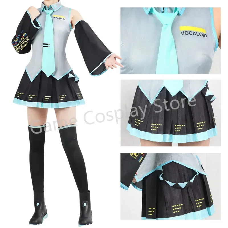 Anime Figures Performance Clothes Hatsune Miku MIKU Anime Clothes Cosplay Costume JK Skirt Same Suit Wig Accessories Hallowee*.1