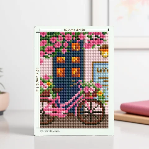 Foreveryoung Minigem petits kits d'art diamant pour débutants 12 pièces Kits de peinture diamant forage carré Kit de 12 mois de style carte postale