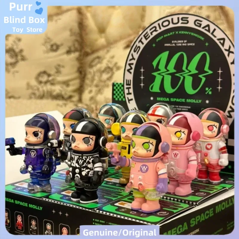 حقيقي POPMART ميجا سبيس مولي 100% V2 سلسلة 02-B صندوق أعمى لطيف عمل الشكل لعبة صندوق غامض سطح المكتب ديكور حلية الهدايا
