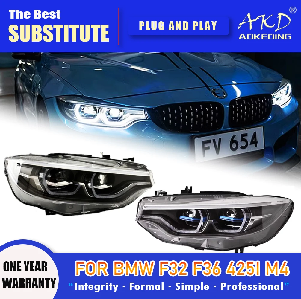 

Фара AKD для BMW F32 F36 M4 F82 светодиодный фара 2013-2019 фары 425I DRL сигнал поворота Дальний свет ангельские глазки