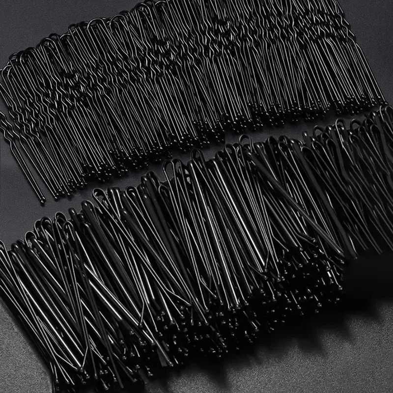 4/6cm Black Hair Clips Bobby Pins Simple Metal BB Hairpins Barrettes Fashion Invisible Waved Hairgrips Bridal Fixed Headwear