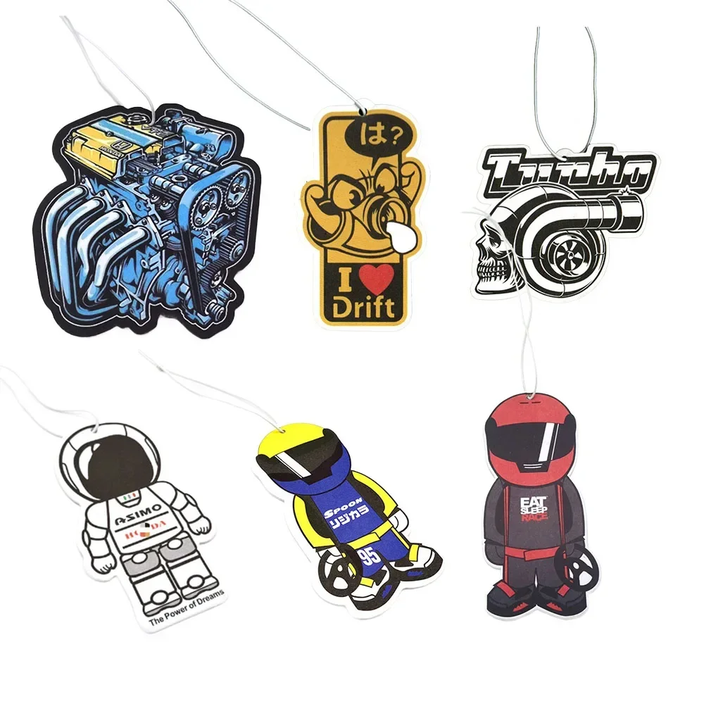 

JDM Style Car Rearview Mirror Pendant Air Freshener Solid Paper Decoration Car Decoration Anime Decor Car Perfume Pendant