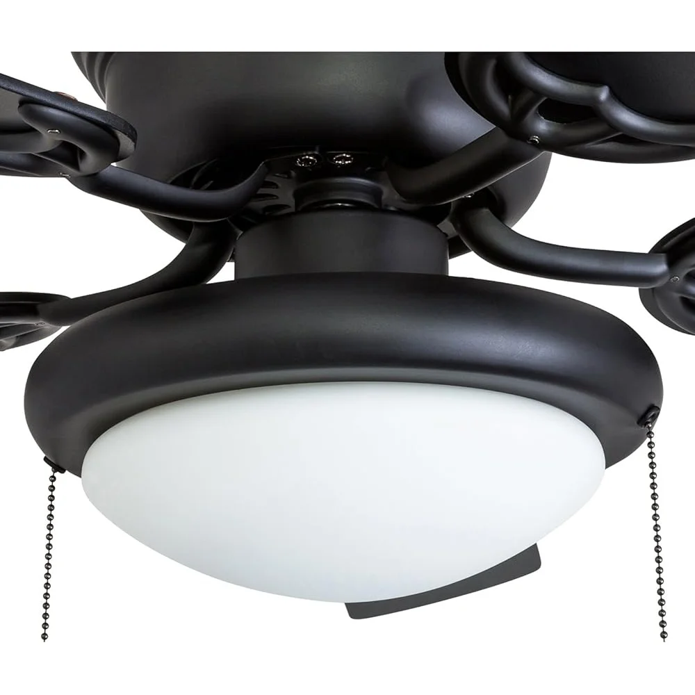 52-дюймовый потолочный вентилятор с легким матовым черным тихим реверсивным 5-лопастным двигателем Идеальная гостиная, спальня, офис