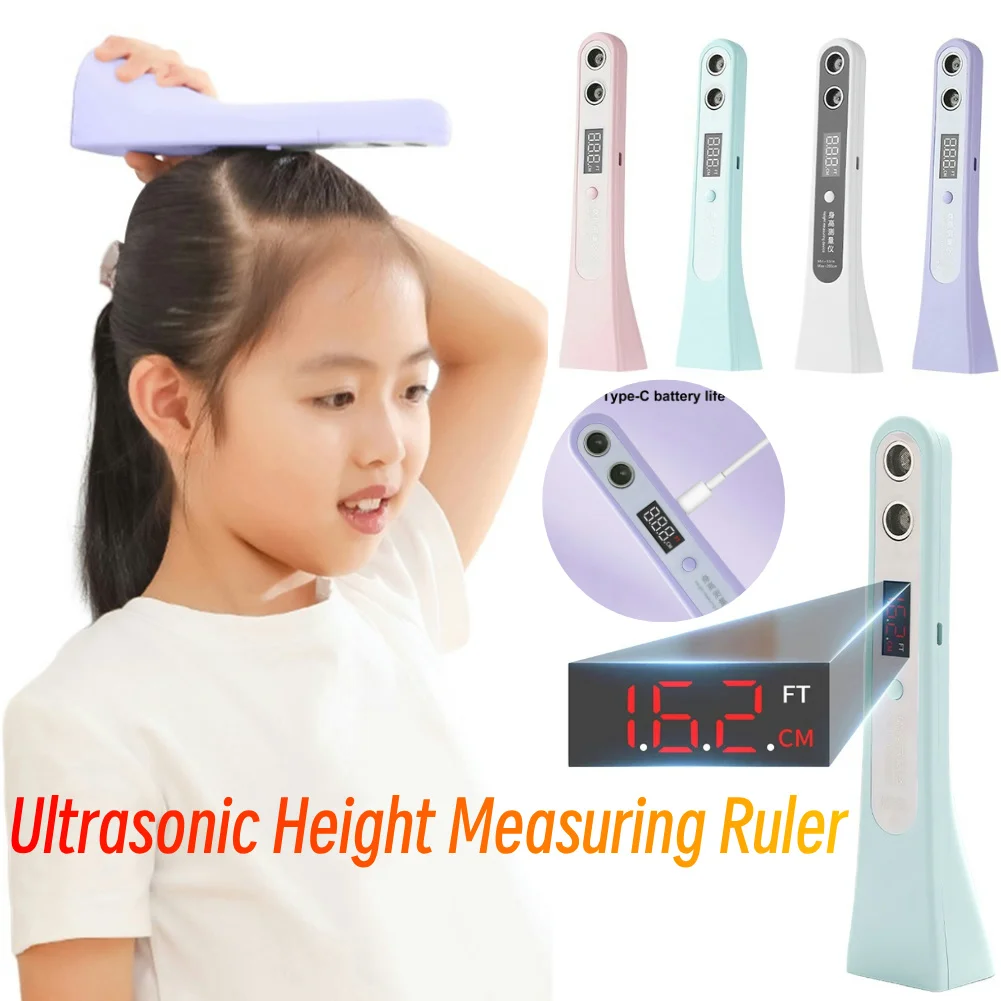 Ultrasonic Digital Height Measuring Ruler High Accuracy Portable Height Measuring Device Electronic Height Ruler for Adults Kids