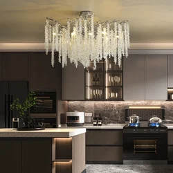 Chrome Round Crystal Ceiling Chandelier Light For Living Room Bedroom Dining Room Tree Branch Crystal Chandelier Lighting