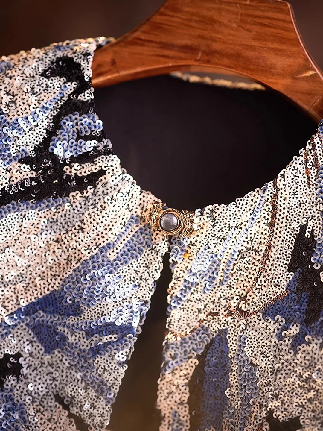 Women's Vintage Sequins Pashmina Female China National Show Winter Shawl Cloak R3156