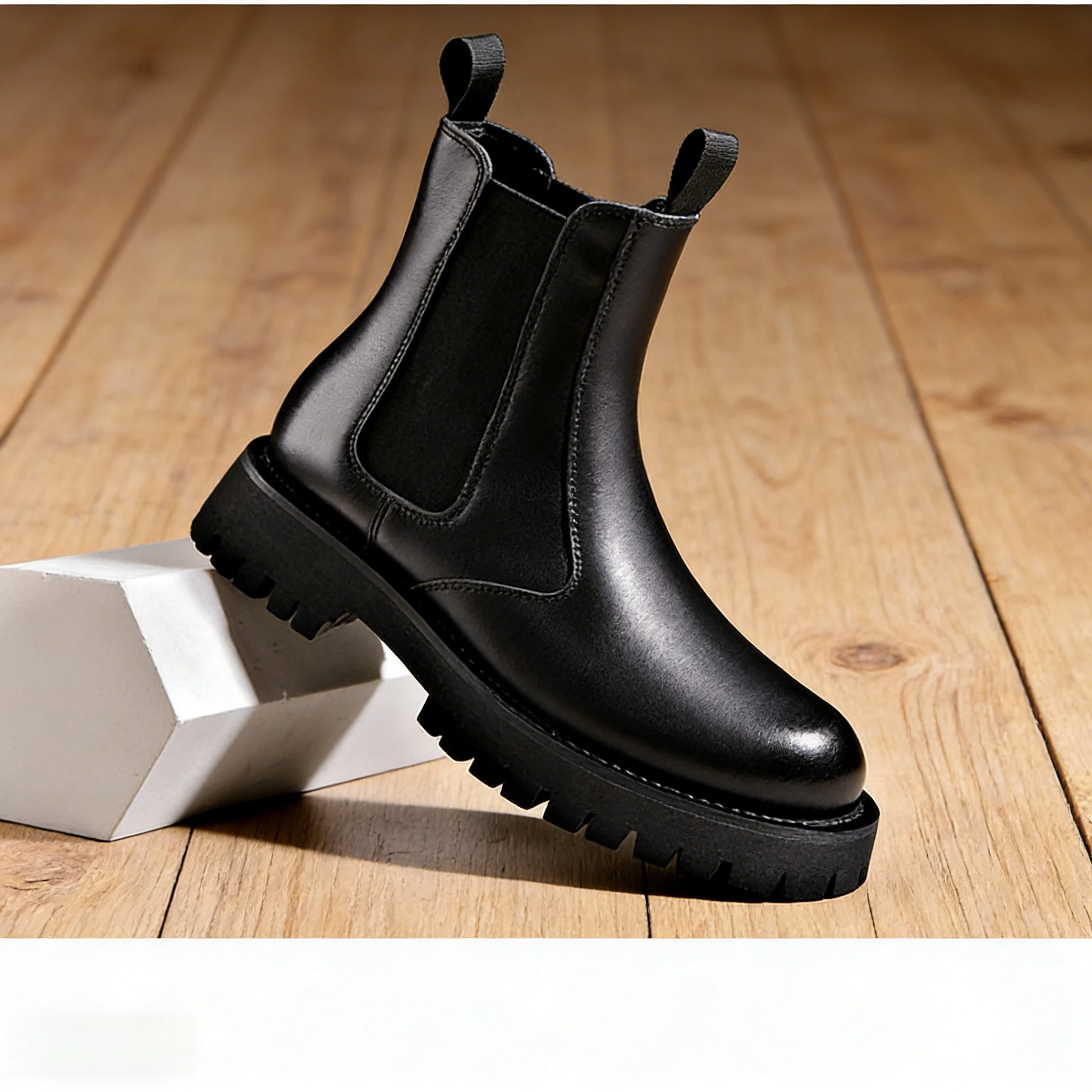 

Мужские ботинки челси на толстой подошве в британском стиле, мужская повседневная обувь с высоким берцем из спилка, зимние непромокаемые нескользящие зимние ботинки