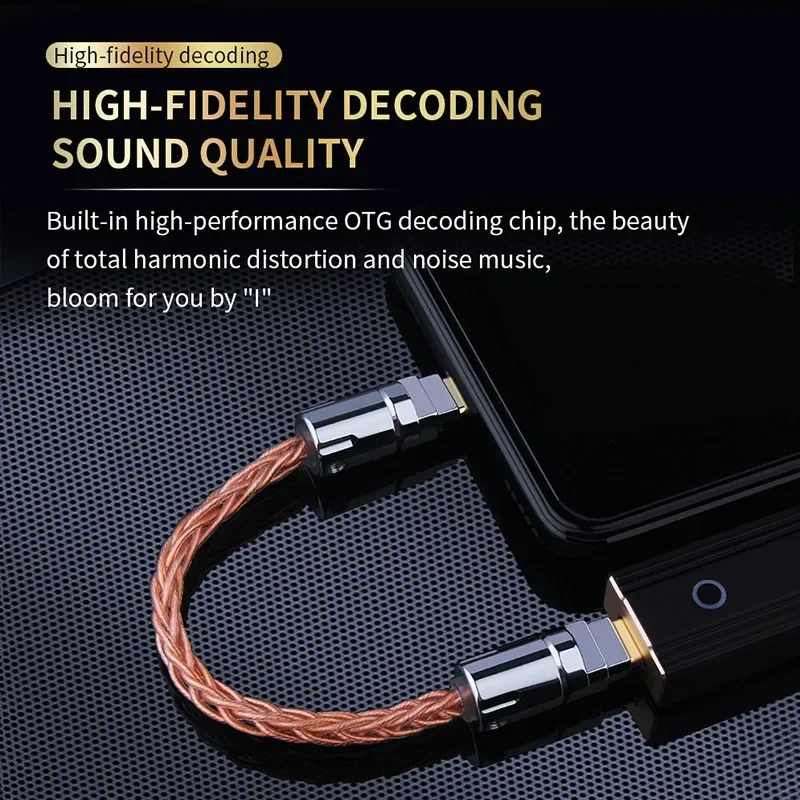 HiFi OTG Cable Adapter Lightning to Type-C Cable Portable DAC/Headphone Amplifier OTG Audio Adapter for iPhone 12 Pro Max 11 X