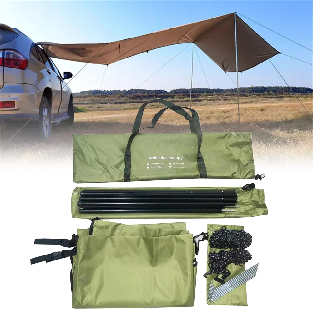 RV Side Awning Rooftop Tent Waterproof Side Tent Oxford Cloth For Outdoor Camping 300*150cm Replacement Automobiles Parts