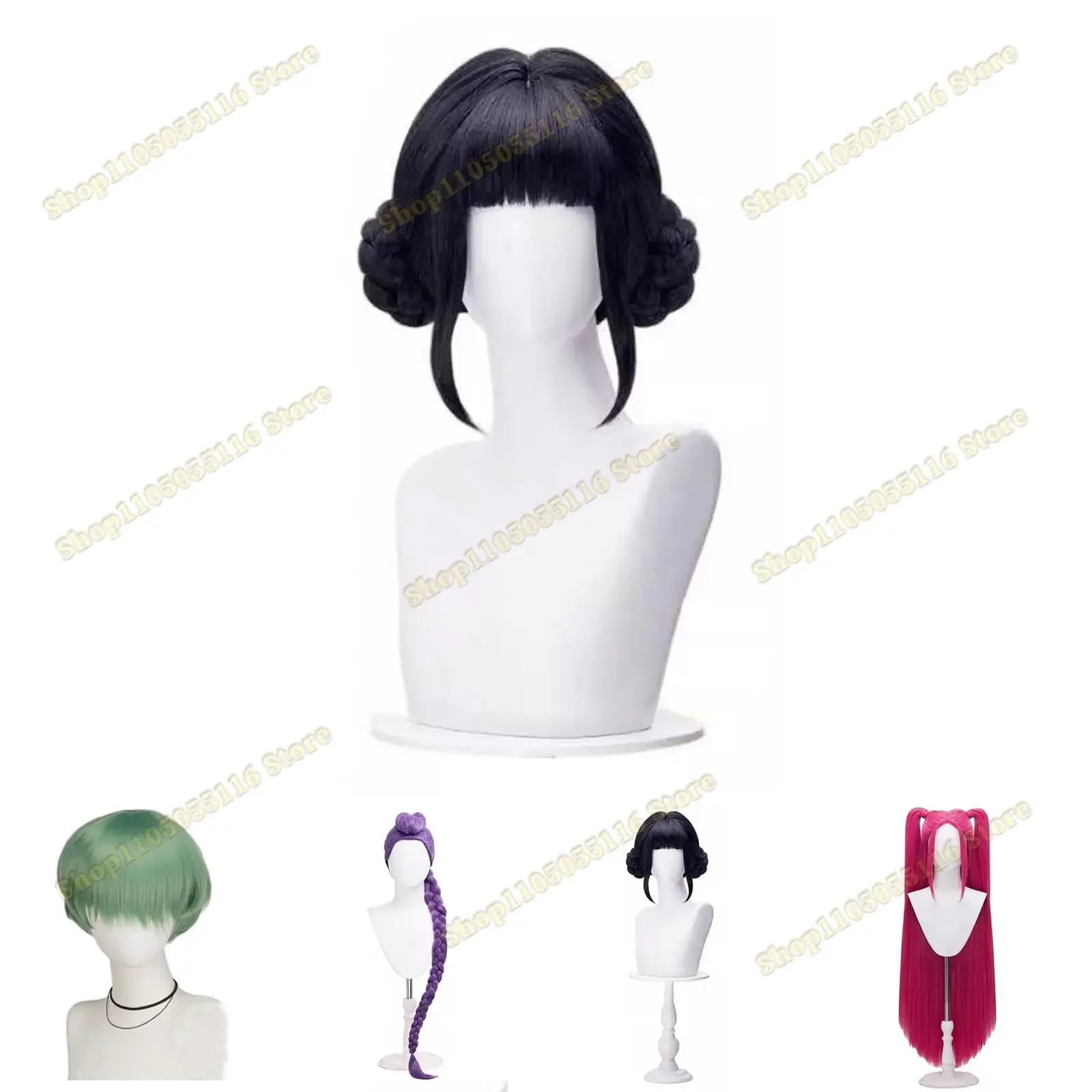 Demon Hunters kostuum cosplay pruik anime Zoey Mira pruiken lang steil haar accessoire voor vrouwen, Halloween accessoires prop