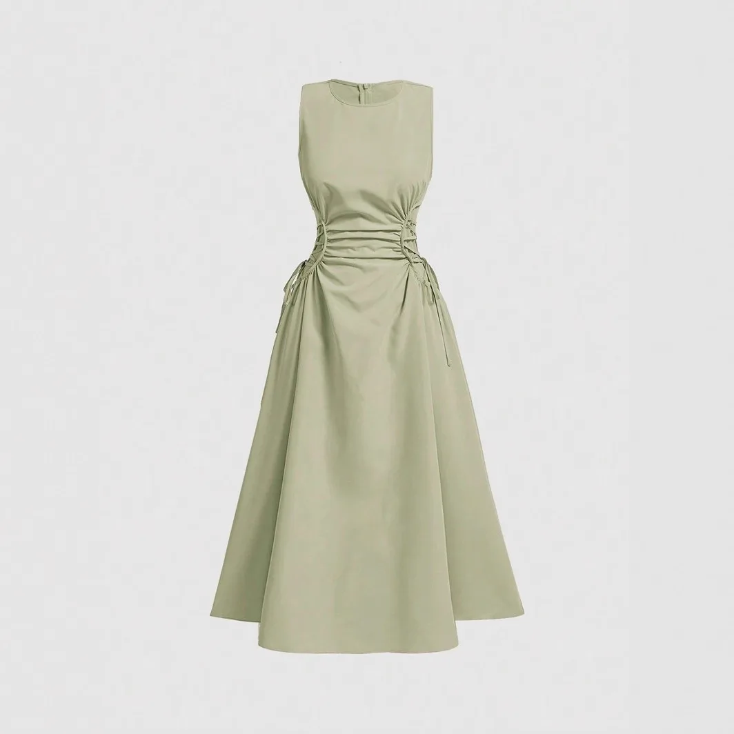 

Новые летние женские простые плиссированные брюки с завышенной талией, облегающие, длинные, однотонные, из других материалов, 100% Ciwalk, чистый цвет