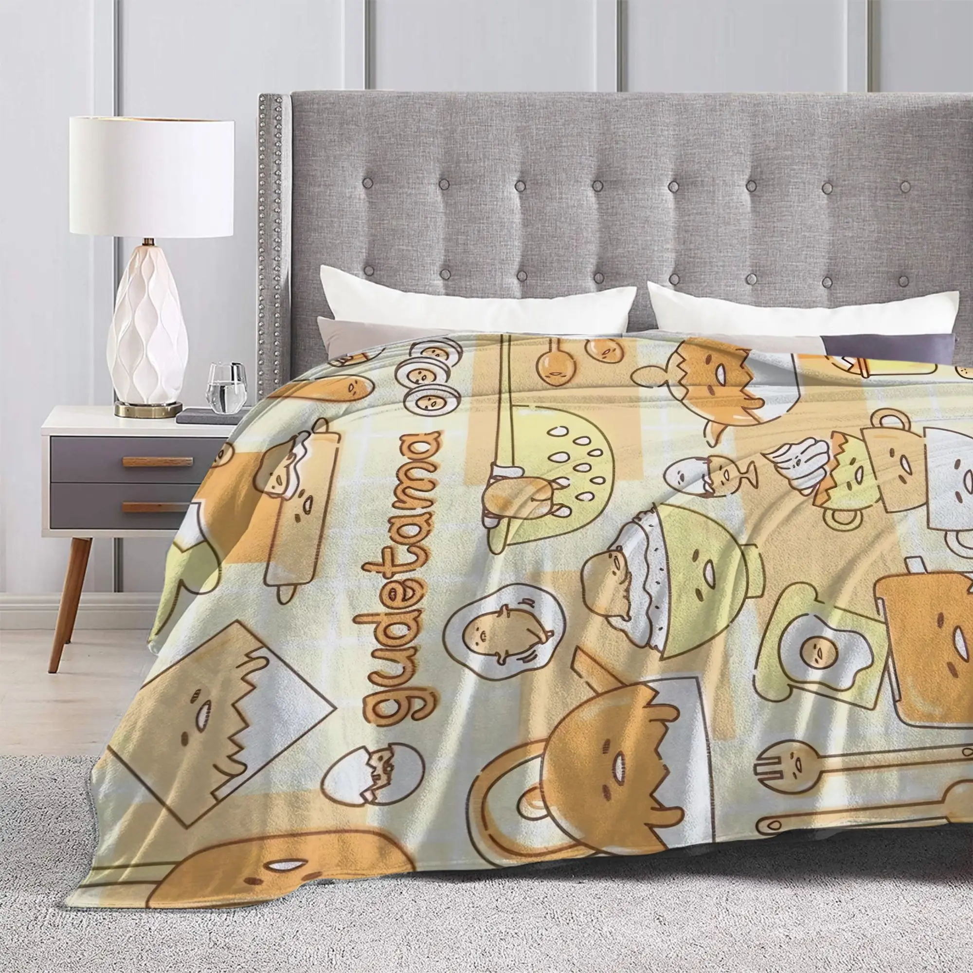 Gudetama لطيف البيض الكرتون الفانيلا البطانيات مضحك رمي البطانيات للمنزل 150*125 سنتيمتر المفرش #3