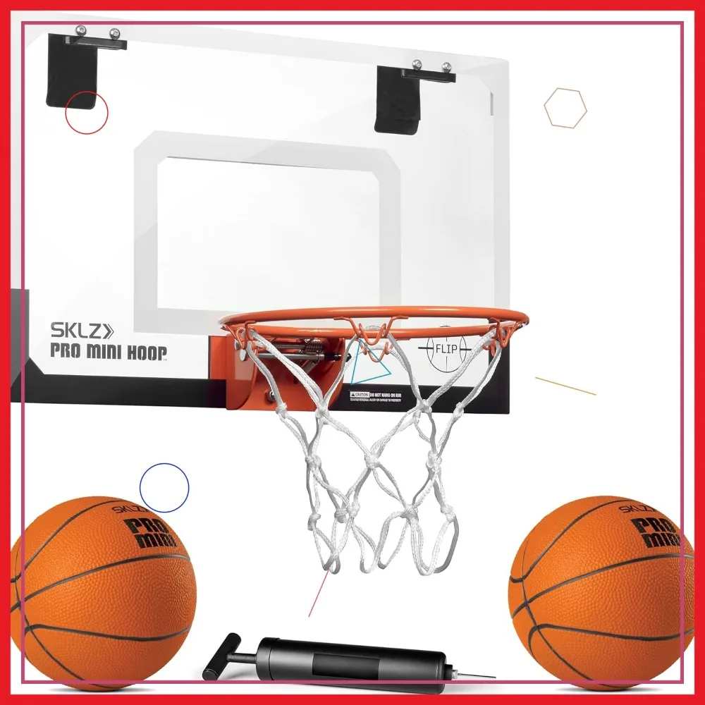 

Мини-баскетбольное кольцо над дверью с откидным ободком и 5-дюймовым пенопластовым мячом — идеально подходит для игр в помещении для детей