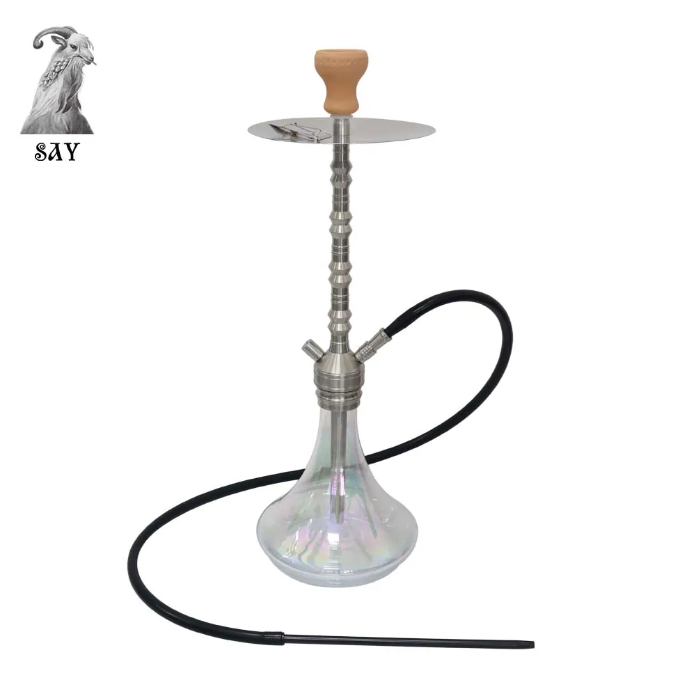 Stainless Steel Hookah Shisha Set With Spring Ceramic Bowl Glass Bottle Hookah Bar Narguile Sheesha Chicha Cachimbas Accessories